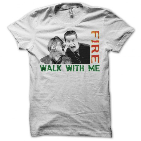 Camiseta Twin Peaks Fire walk with me Bob & Cooper blanco