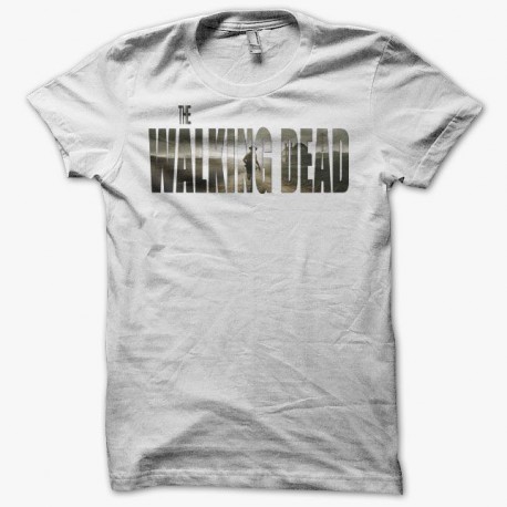 Camiseta The Walking Dead título campaña blanco