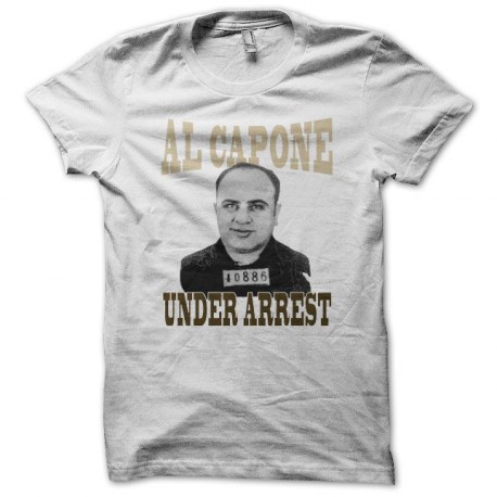 Tee shirt Al Capone under arrest blanc