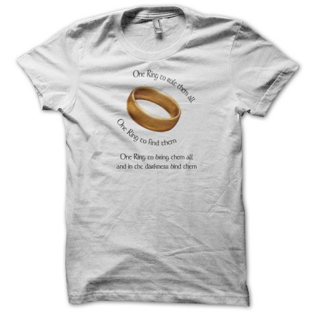 T-shirt single ring lord of the ring white