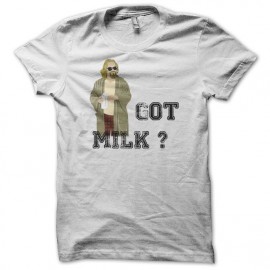 Tee shirt The Big Lebowski got milk blanc