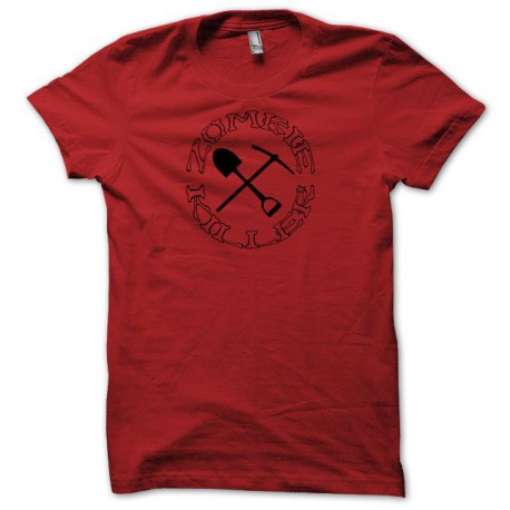 Tee shirt zombie killer shovel pick black/red