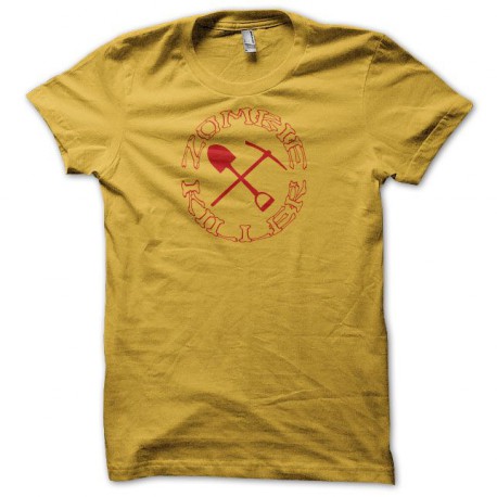 Tee shirt zombie killer shovel pick red/yellow