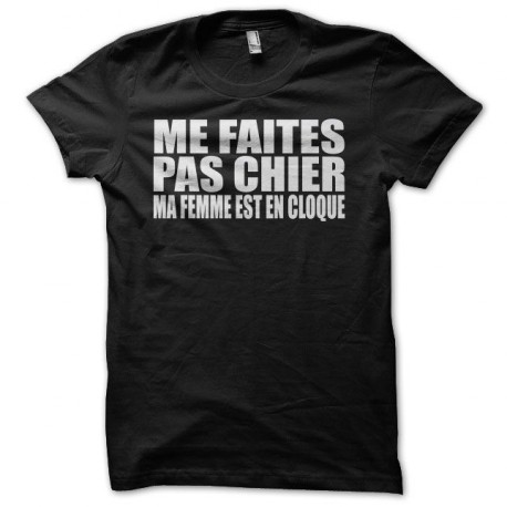 Tee shirt soyez cool avec moi ma femme est enceinte noir