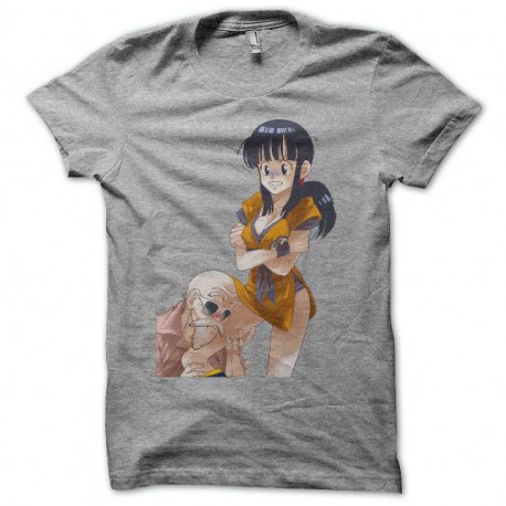 Tee shirt Tortue Géniale Jackie Chun hentai dragon ball gris