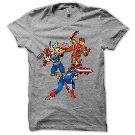 Tee shirt  simpson parodie avengers gris