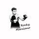 Tee shirt boxe Rocky Marciano noir et blanc sur blanc