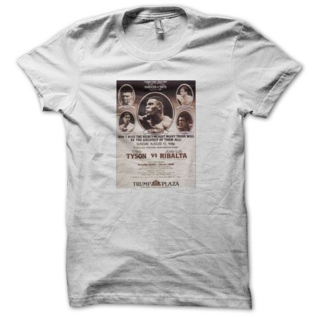 T-shirt boxe Tyson vs Ribalta 1986 white