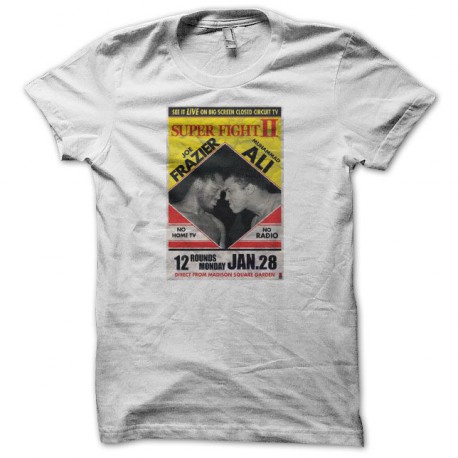 Tee shirt boxe Ali vs Frazier 1974 blanc