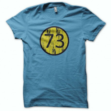 Tee shirt The Big Bang Theory sheldon 73 bleu