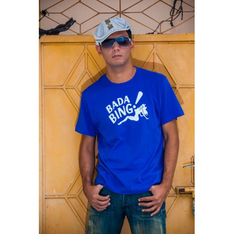 Tee shirt Bada Bing blanc/bleu royal
