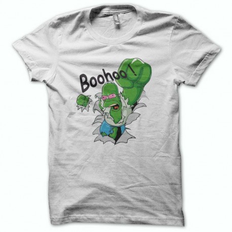 Tee shirt Homer simpson parodie hulk blanc