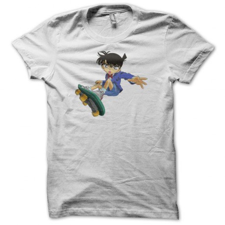 T-shirt Detective Conan skateboard 名探偵 コナン white