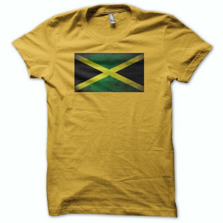 Tee shirt drapeau jamaique vintage jaune