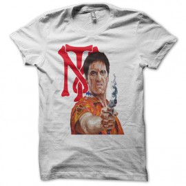 Tee shirt Scarface tony montana psycho noir/blanc