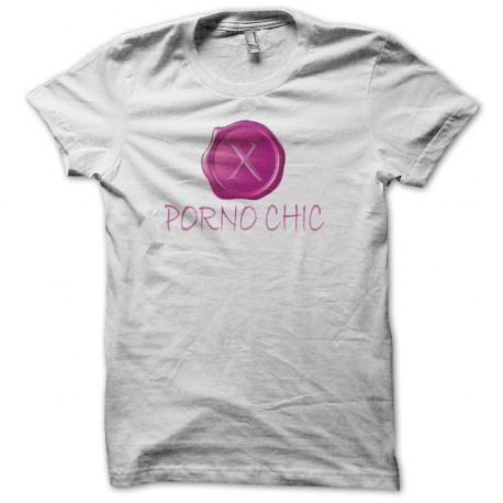 Tee shirt porno chic parodie marc dorcel rose/blanc