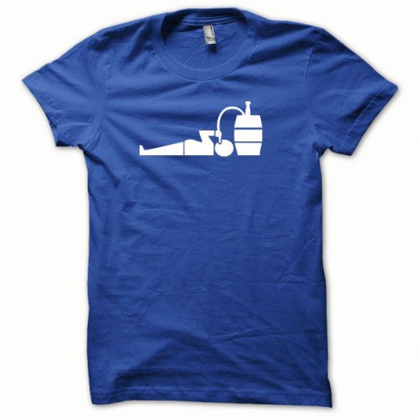 Tee shirt Tonneau de biere blanc/bleu royal