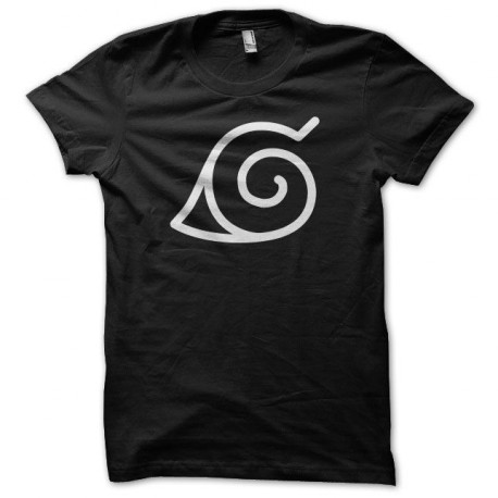 Tee shirt Naruto - ナルト - symbole Konoha blanc/noir