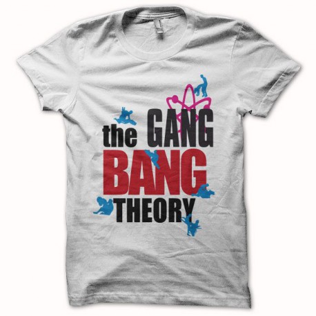 camiseta gang bang theory parodia The Big Bang Theory blanco