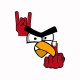 Tee shirt Heavy Metal Fuck Off parodie Angry Birds blanc