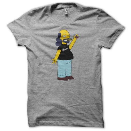 Tee shirt Heavy Metal parodie Simpsons vieux hardos gris