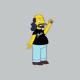 Tee shirt Heavy Metal parodie Simpsons vieux hardos gris