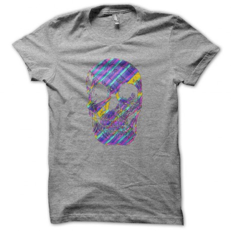Tee shirt Rainbow Skull gris