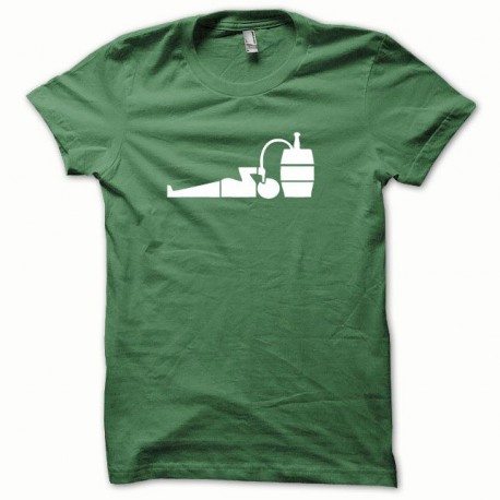 Tee shirt Tonneau de biere blanc/vert bouteille