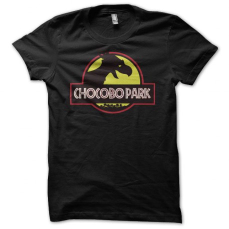 Camiseta chocobo park parodia jurassic park negro