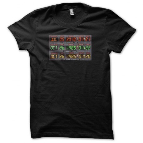 Tee shirt retour vers le futur cadran temporel noir