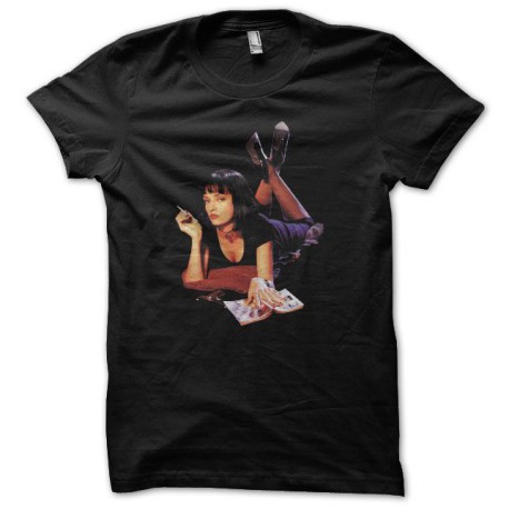 Tee shirt Pulp Fiction Mia Wallace Uma Thurman noir