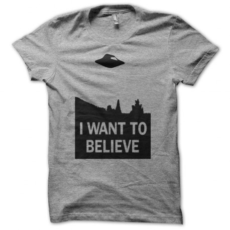 Tee shirt X-files i want to believe noir/gris