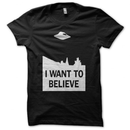 Tee shirt X-files i want to believe blanc/noir