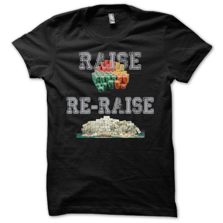 Tee shirt Poker Raise Re-Raise noir