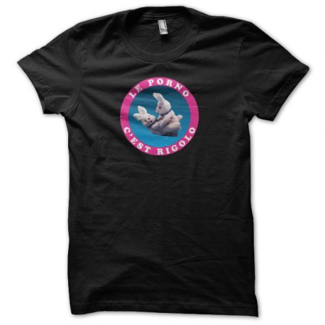 Tee shirt sexe le porno c'est rigolo lapins noir