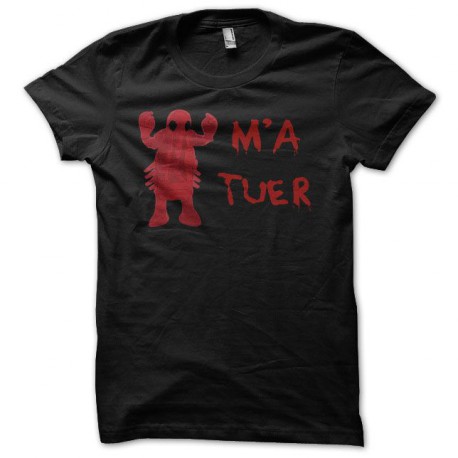 Tee shirt humour gore homard parodie Omar m'a tuer noir