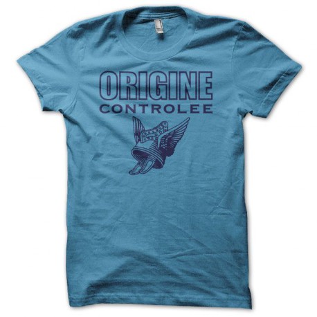 Tee shirt Gauloises parodie origine contrôlée bleu