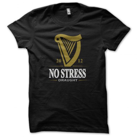 Tee shirt humour Guinness parodie no stress noir