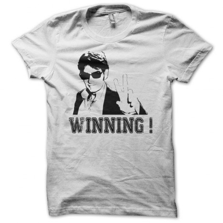 T-shirt Charlie Sheen winning white