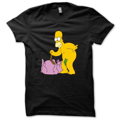 Tee shirt spider cochon Parodie Homer simpson blanc/noir