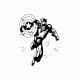 Tee shirt Capt America noir/blanc