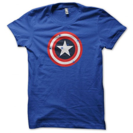 Tee shirt Captain America gunned target bleu royal