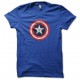 Tee shirt Captain America cracked target bleu royal