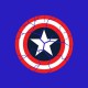 Tee shirt Captain America cracked target bleu royal