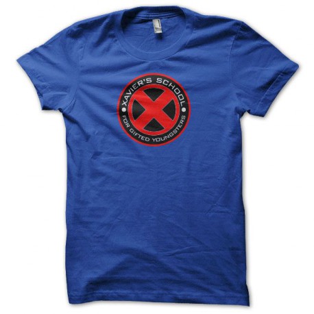 Tee shirt Xavier's School X-Men rouge sur bleu royal