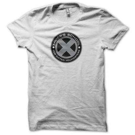 camiseta Xavier's School X-Men gris en blanco