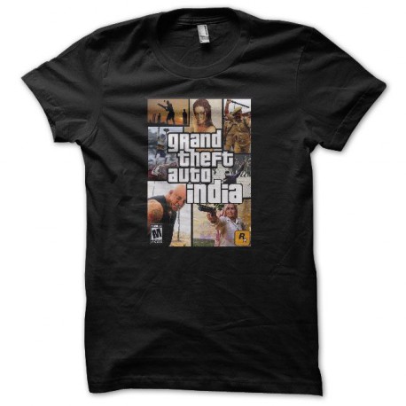 Tee shirt Grand theft auto india negro