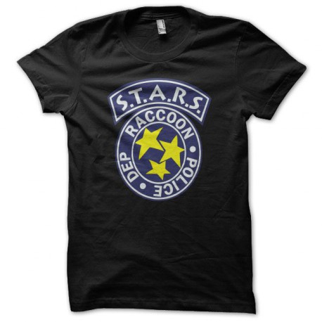 camiseta Raccoon Police resident evil S.T.A.R.S negro