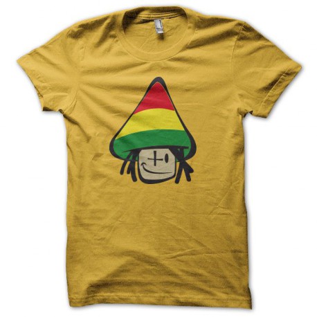 T-shirt mushroom rasta funny yellow