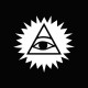 camiseta illuminati eye of providence blanco/negro